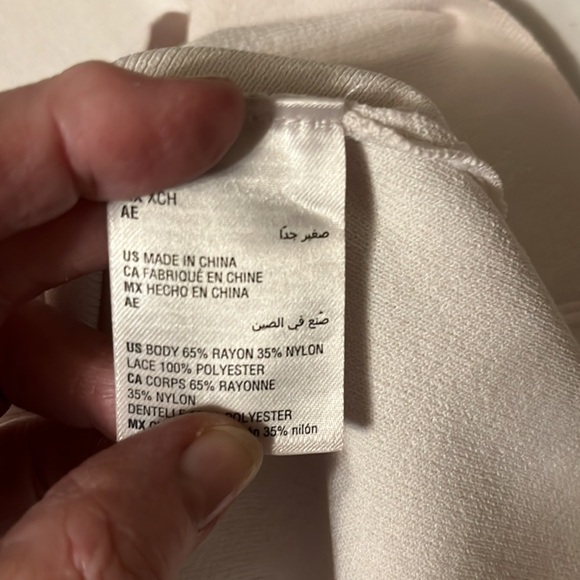 INC white sweater with lace yoke. XS - Picture 7 of 7